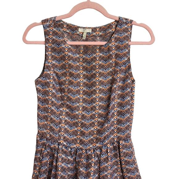 Joie Meriel Linen and Silk Chevron Print Sleeveless Dress - Picture 3 of 7